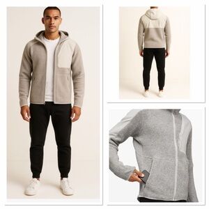 lululemon athletica Tundra Trek Two-Tone Gray Fleece Sweater Jacket